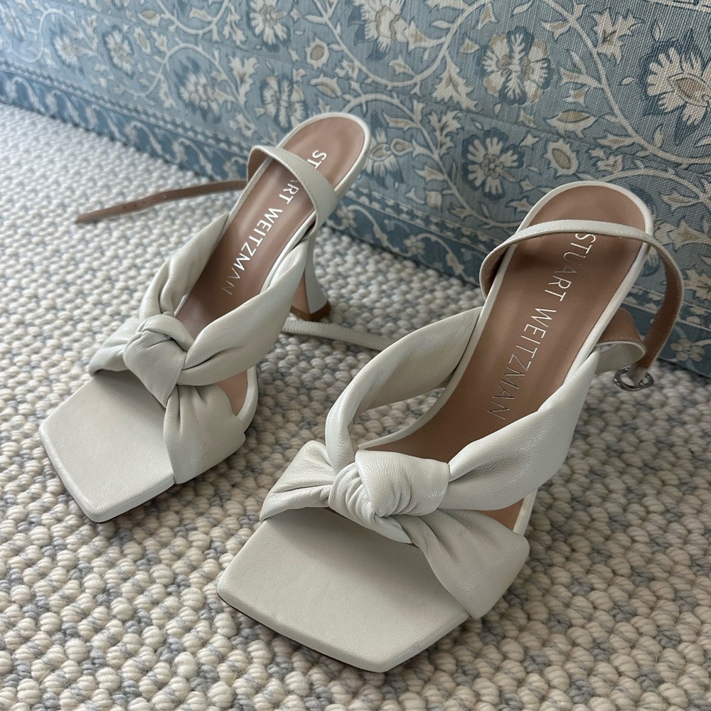 STUART WEITZMAN Playa Stiletto Heel Leather Sandals